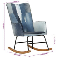 Thumbnail for Schaukelsessel Blau Denim Patchwork Canvas