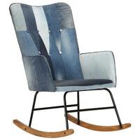 Thumbnail for Schaukelsessel Blau Denim Patchwork Canvas
