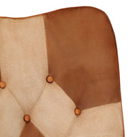 Thumbnail for Schaukelstuhl Braun Echtleder und Canvas