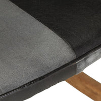 Thumbnail for Schaukelstuhl Schwarz Echtleder und Canvas