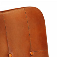 Thumbnail for Schaukelstuhl mit Hocker Hellbraun Echtleder