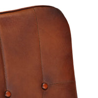 Thumbnail for Schaukelstuhl mit Hocker Braun Echtleder