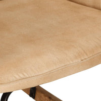 Thumbnail for Schaukelstuhl mit Hocker Creme Vintage Canvas