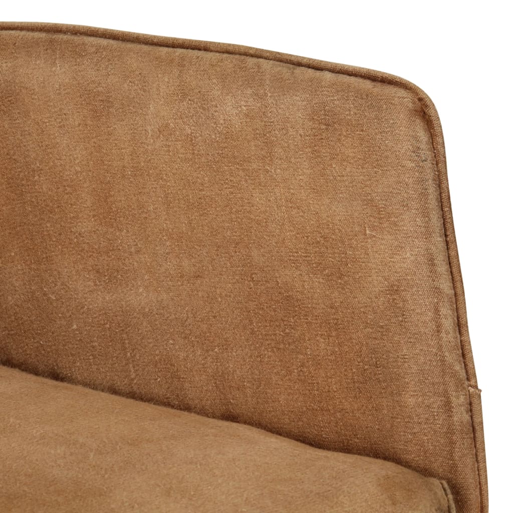 Schaukelstuhl mit Hocker Braun Vintage Canvas