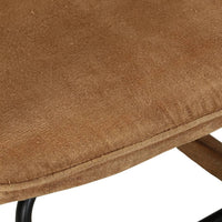 Thumbnail for Schaukelstuhl mit Hocker Braun Vintage Canvas