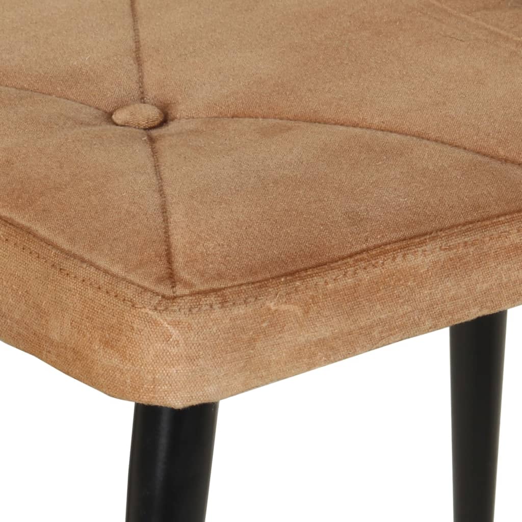 Schaukelstuhl mit Hocker Braun Vintage Canvas