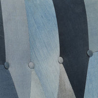 Thumbnail for Schaukelsessel mit Hocker Blau Denim Patchwork Canvas