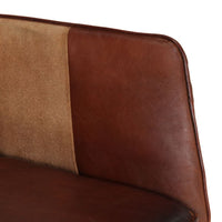 Thumbnail for Schaukelstuhl mit Hocker Braun Echtleder und Canvas
