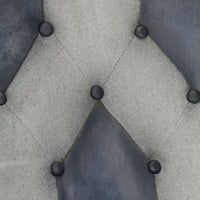 Thumbnail for Schaukelstuhl mit Hocker Grau Echtleder und Canvas