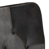 Thumbnail for Schaukelstuhl mit Hocker Schwarz Echtleder und Canvas