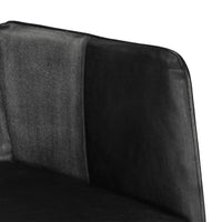 Thumbnail for Schaukelstuhl mit Hocker Schwarz Echtleder und Canvas