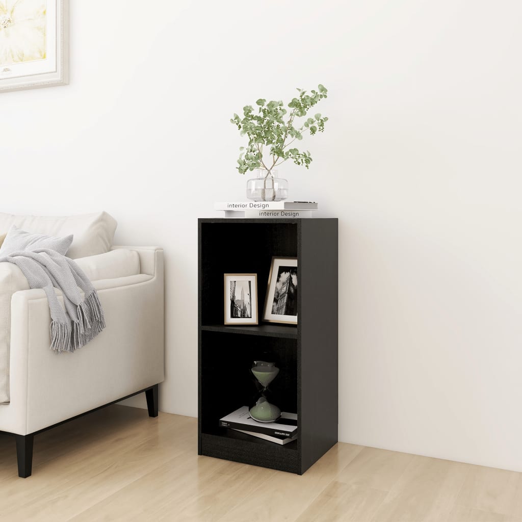 Beistellschrank Schwarz 35,5x33,5x76 cm Massivholz Kiefer