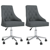 Thumbnail for Esszimmerstühle 2 Stk. Drehbar Dunkelgrau Stoff