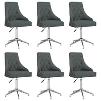 Thumbnail for Esszimmerstühle 6 Stk. Drehbar Dunkelgrau Stoff