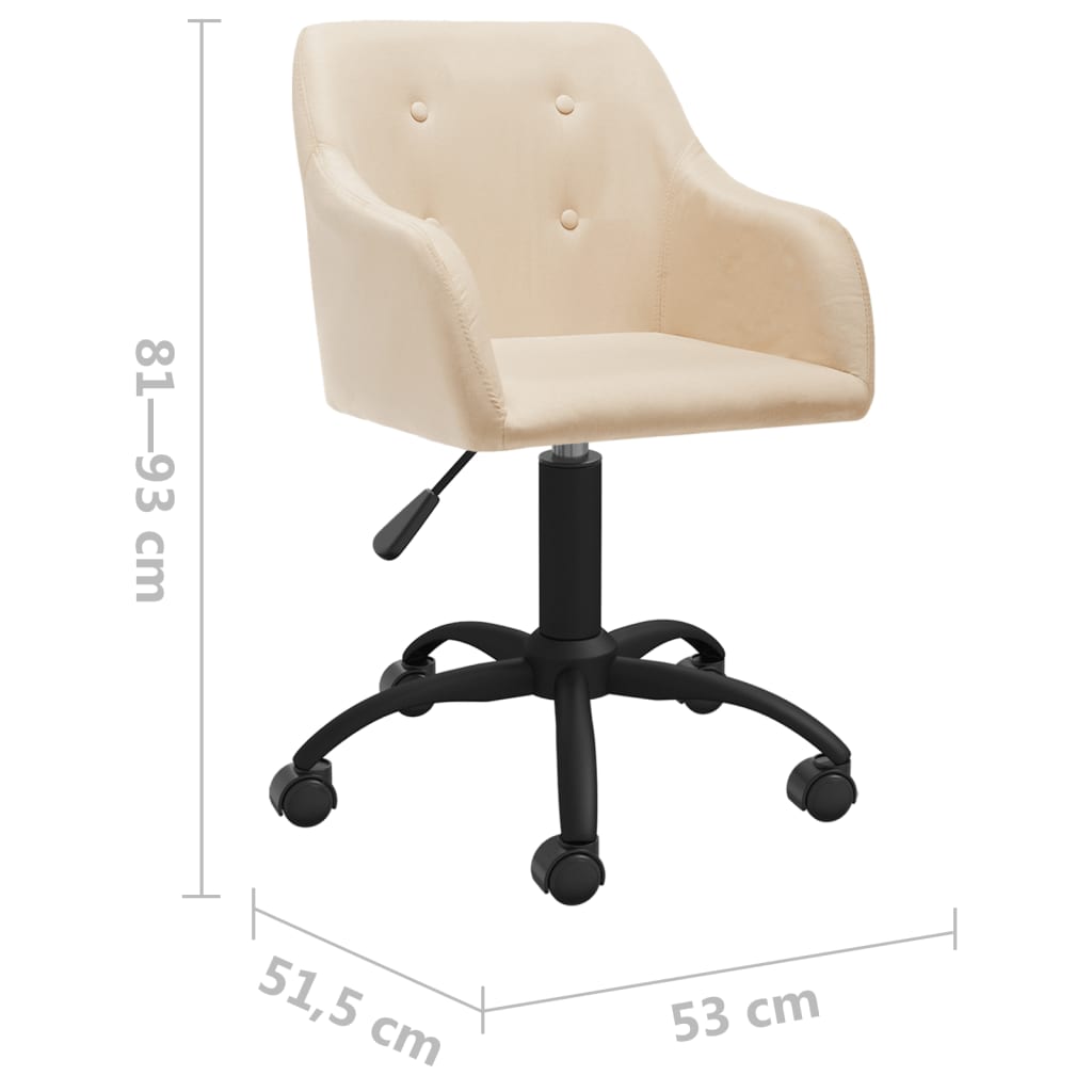 Esszimmerstühle 4 Stk. Drehbar Creme Stoff
