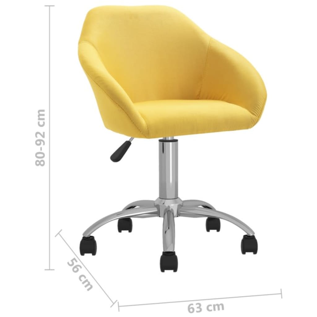 Esszimmerstühle 4 Stk. Drehbar Gelb Stoff