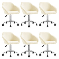 Thumbnail for Esszimmerstühle 6 Stk. Drehbar Creme Stoff