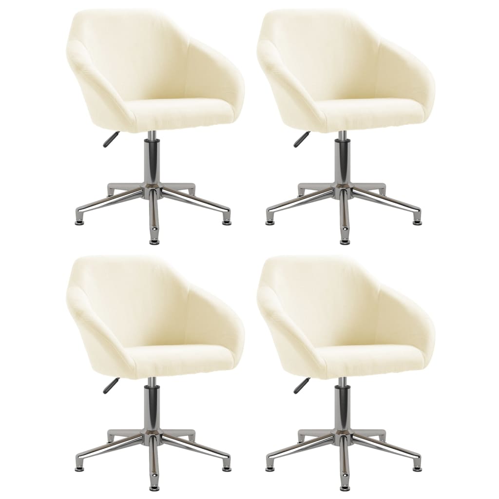 Esszimmerstühle 4 Stk. Drehbar Creme Stoff