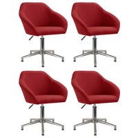 Thumbnail for Esszimmerstühle 4 Stk. Drehbar Weinrot Stoff