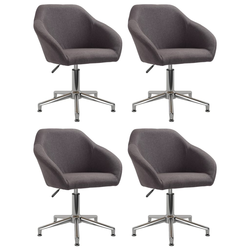 Esszimmerstühle 4 Stk. Drehbar Taupe Stoff