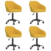 Thumbnail for Esszimmerstühle 4 Stk. Drehbar Gelb Samt