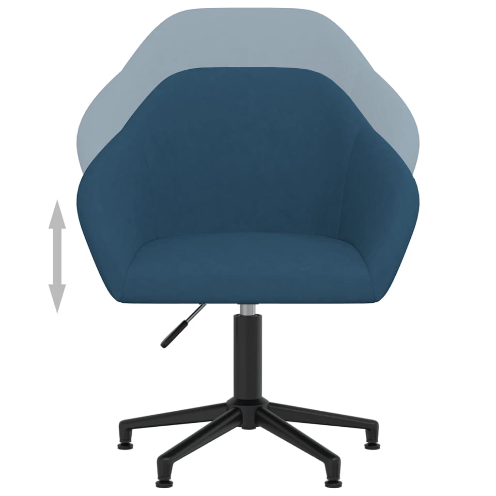 Bürostuhl Drehbar Blau Samt