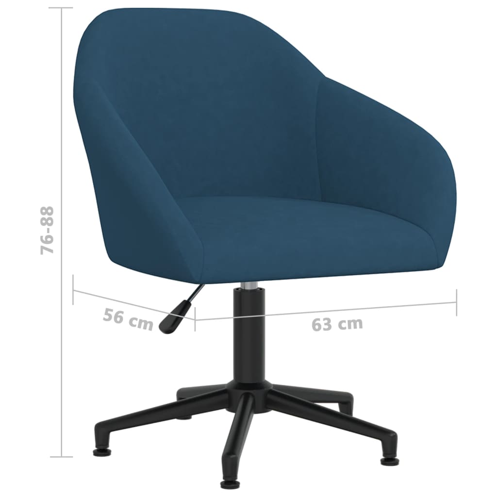Bürostuhl Drehbar Blau Samt