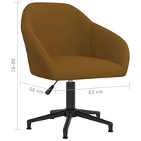 Thumbnail for Bürostuhl Drehbar Braun Samt