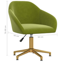 Thumbnail for Esszimmerstühle 4 Stk. Drehbar Hellgrün Samt