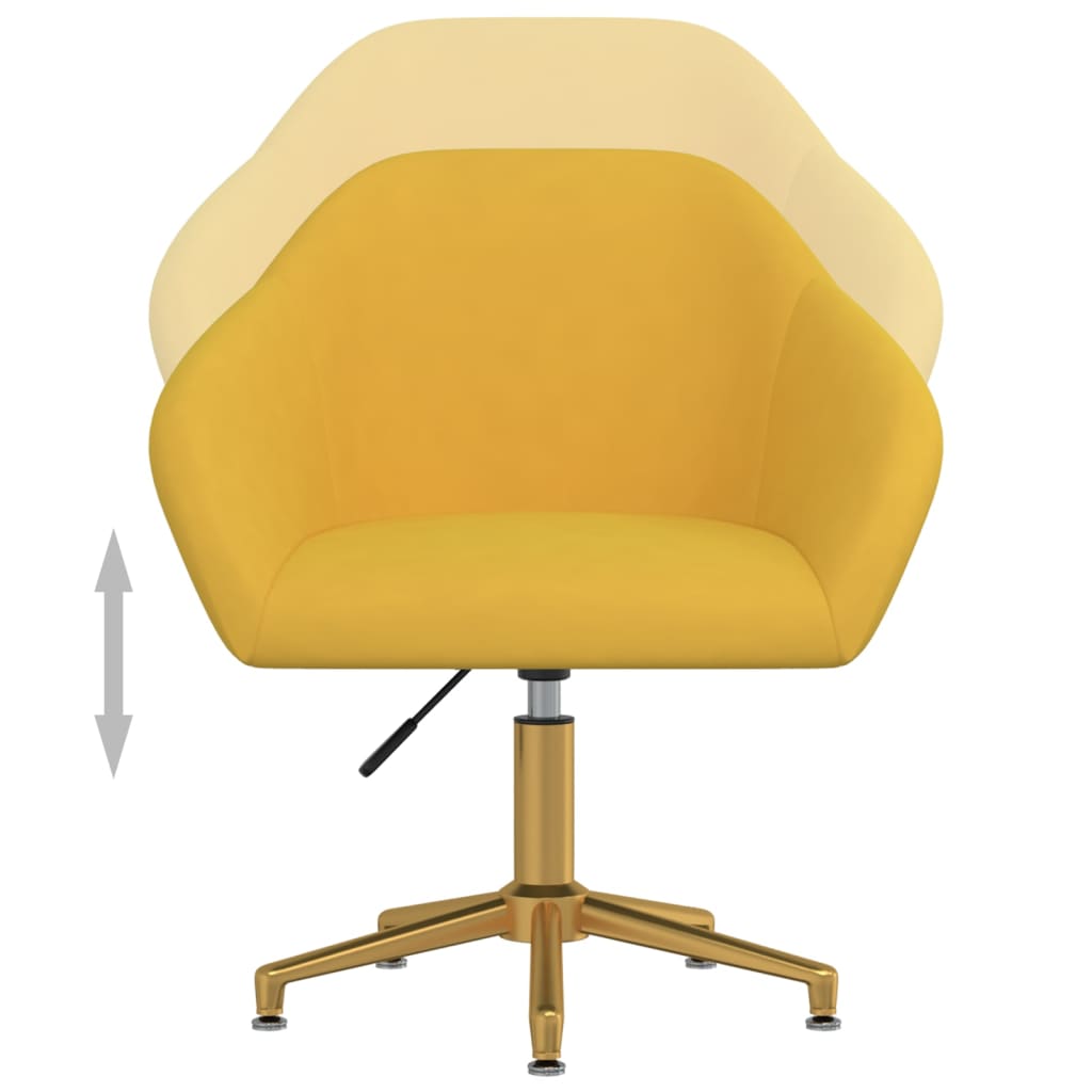 Esszimmerstühle 4 Stk. Drehbar Gelb Samt