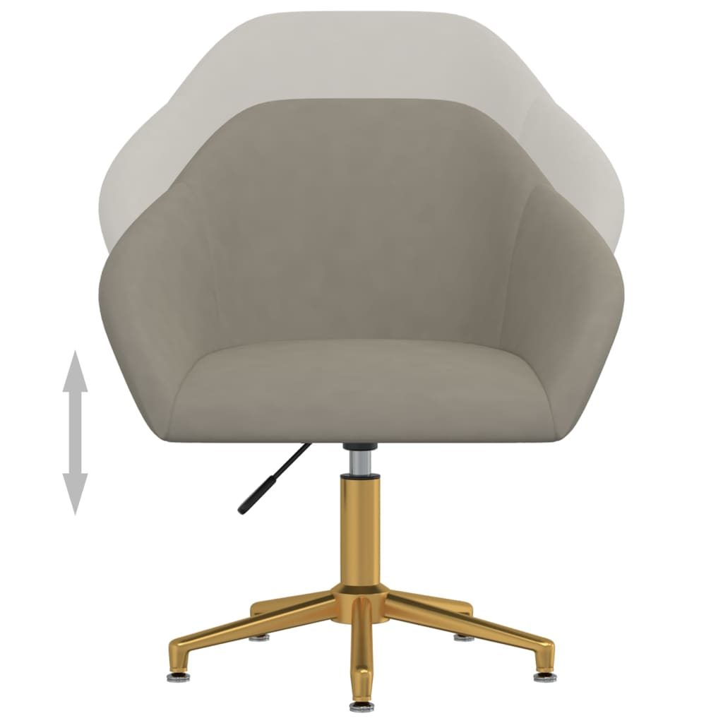 Esszimmerstühle 6 Stk. Drehbar Hellgrau Samt