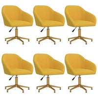 Thumbnail for Esszimmerstühle 6 Stk. Drehbar Gelb Samt