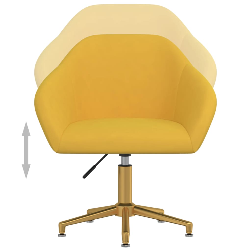 Esszimmerstühle 6 Stk. Drehbar Gelb Samt