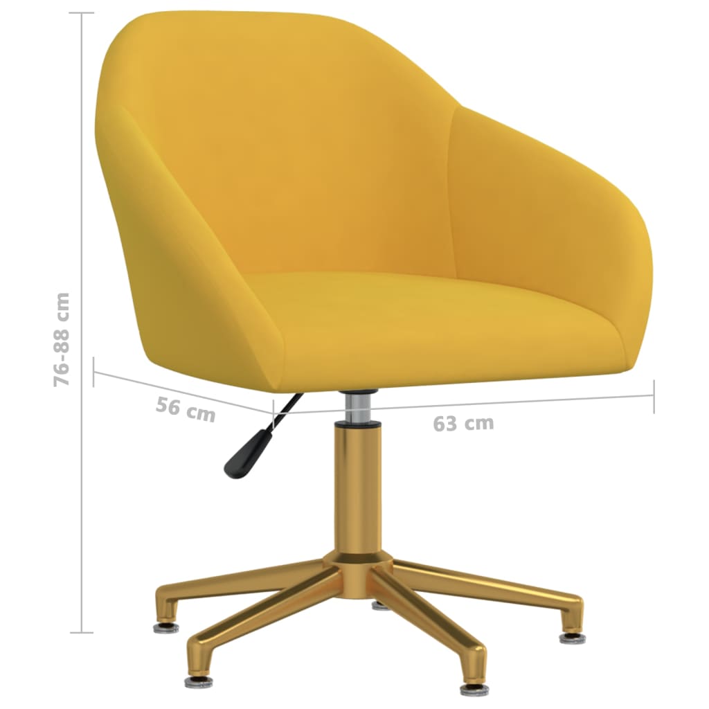 Bürostuhl Drehbar Gelb Samt