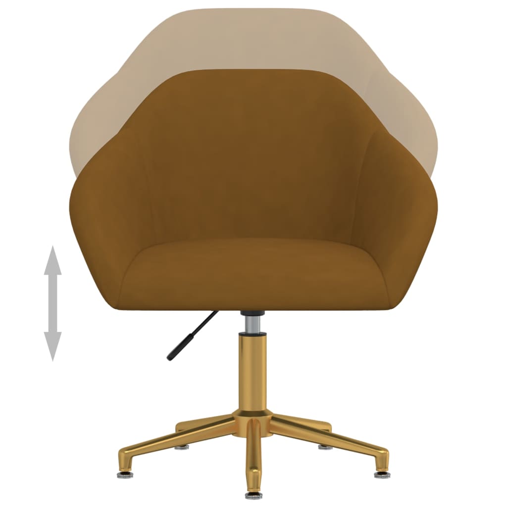 Bürostuhl Drehbar Braun Samt