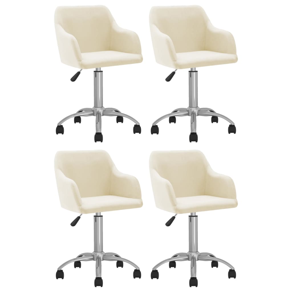 Esszimmerstühle 4 Stk. Drehbar Creme Stoff
