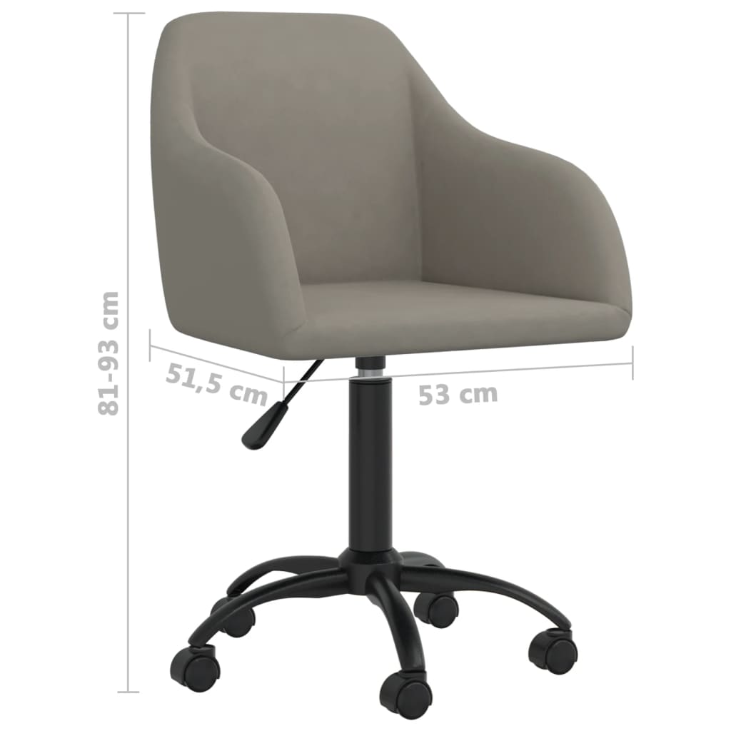 Esszimmerstühle 4 Stk. Drehbar Hellgrau Samt