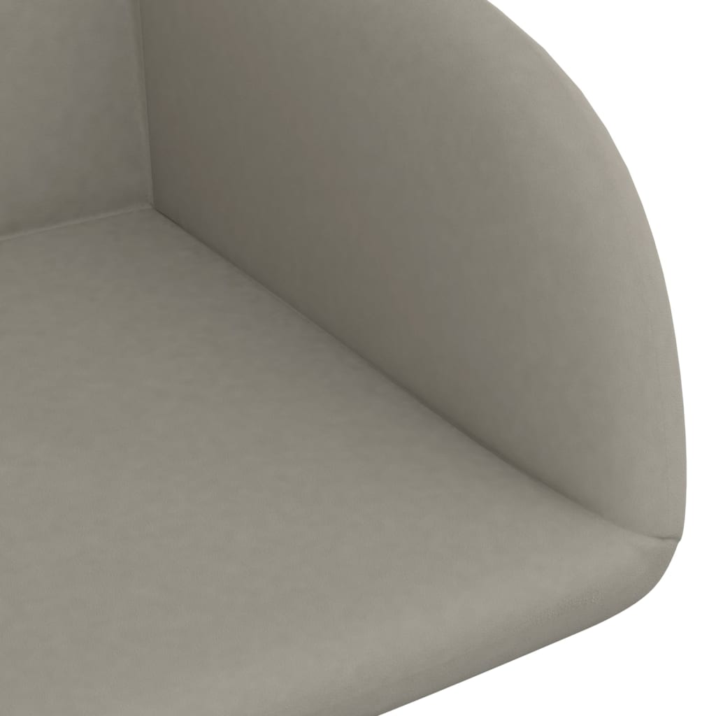 Esszimmerstühle 6 Stk. Drehbar Hellgrau Samt