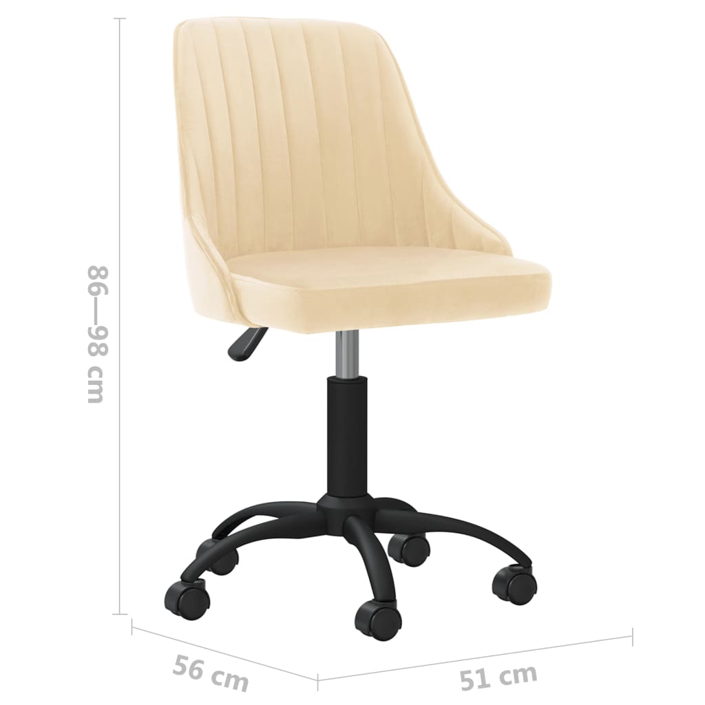 Esszimmerstühle 6 Stk. Drehbar Creme Samt