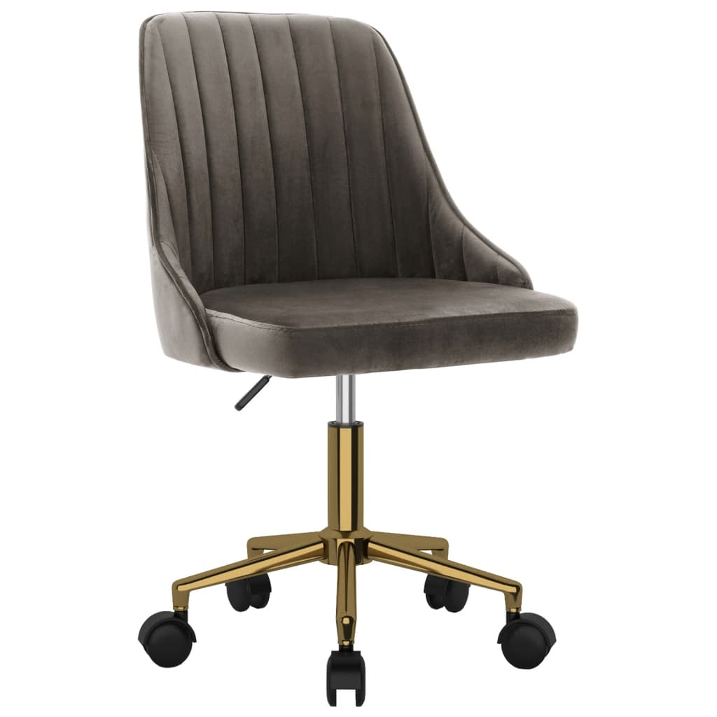 Esszimmerstühle 4 Stk. Drehbar Dunkelgrau Samt