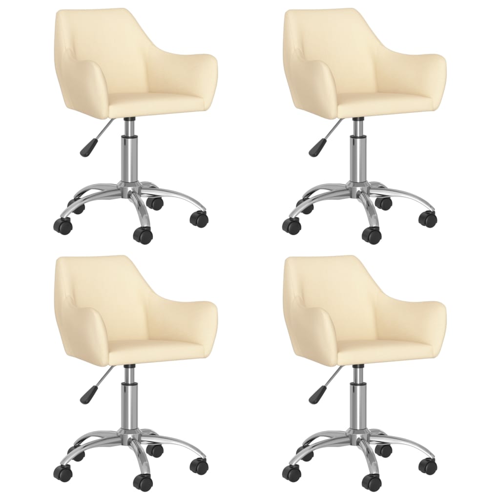 Esszimmerstühle 4 Stk. Drehbar Creme Stoff