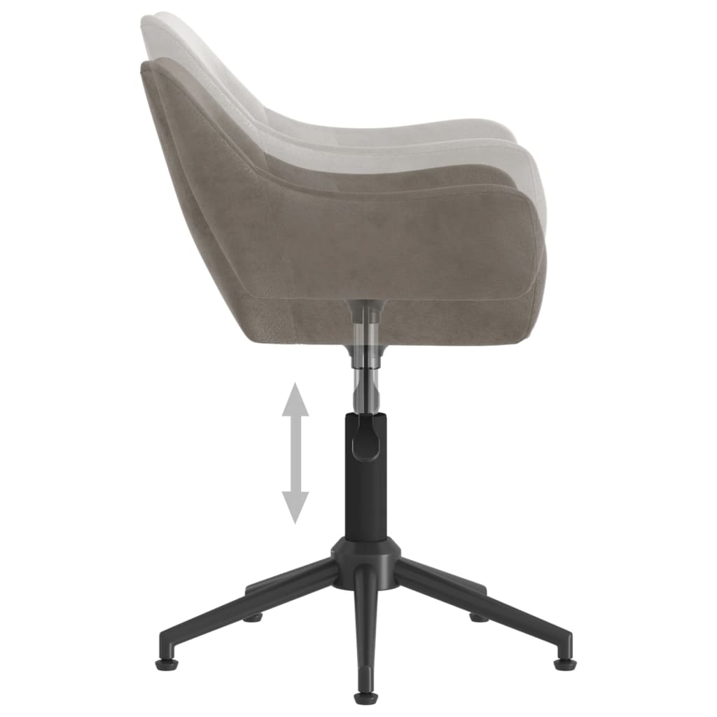 Esszimmerstühle 4 Stk. Drehbar Hellgrau Samt