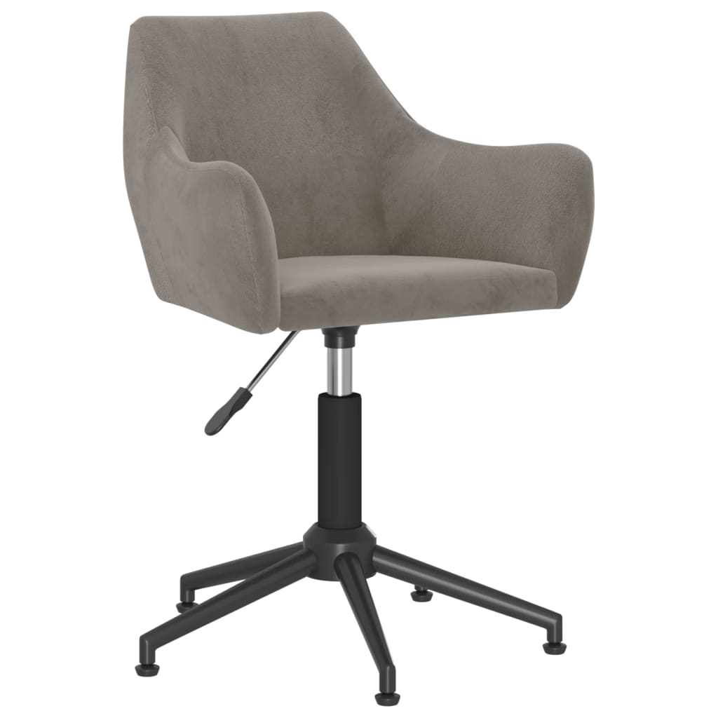 Esszimmerstühle 6 Stk. Drehbar Hellgrau Samt