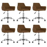 Thumbnail for Esszimmerstühle 6 Stk. Drehbar Braun Samt