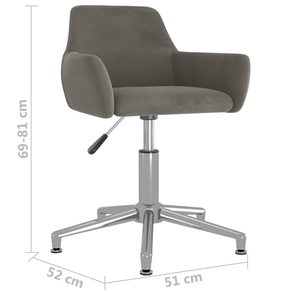 Bürostuhl Drehbar Dunkelgrau Samt