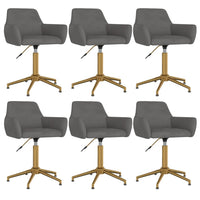 Thumbnail for Esszimmerstühle 6 Stk. Drehbar Dunkelgrau Samt