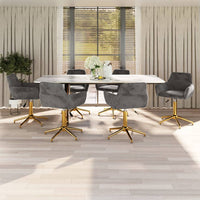 Thumbnail for Esszimmerstühle 6 Stk. Drehbar Dunkelgrau Samt