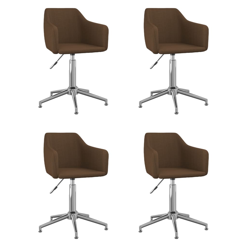 Esszimmerstühle 4 Stk. Drehbar Dunkelbraun Stoff