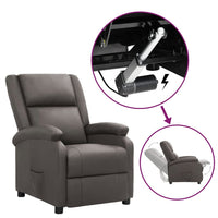 Thumbnail for Aufstehsessel Grau Echtleder