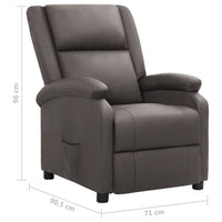 Thumbnail for Aufstehsessel Grau Echtleder